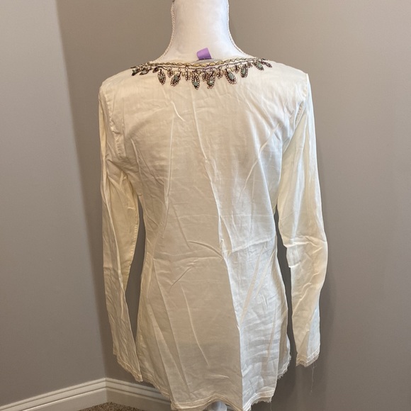 Elie Tahari Tunic with beaded bench collar - Picture 6 of 7
